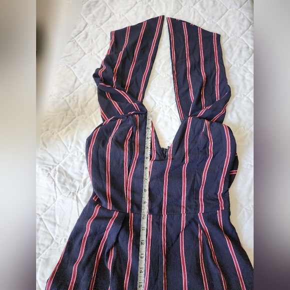 Windsor Navy Jumpsuit with Red and White Stripes (sz small) - Picture 4 of 10